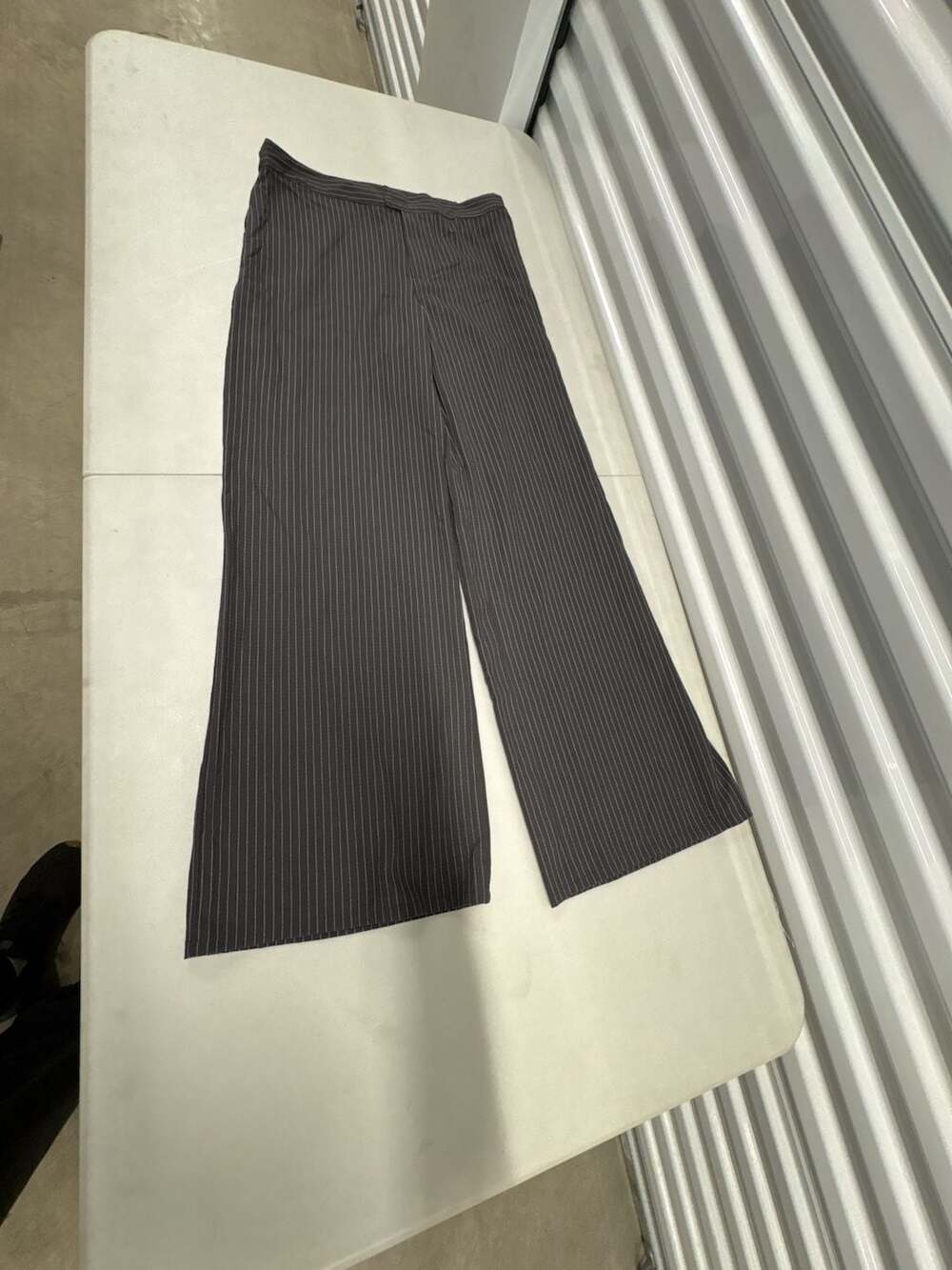 George Women's Charcoal Pinstripe Wide Leg Trousers Size 12